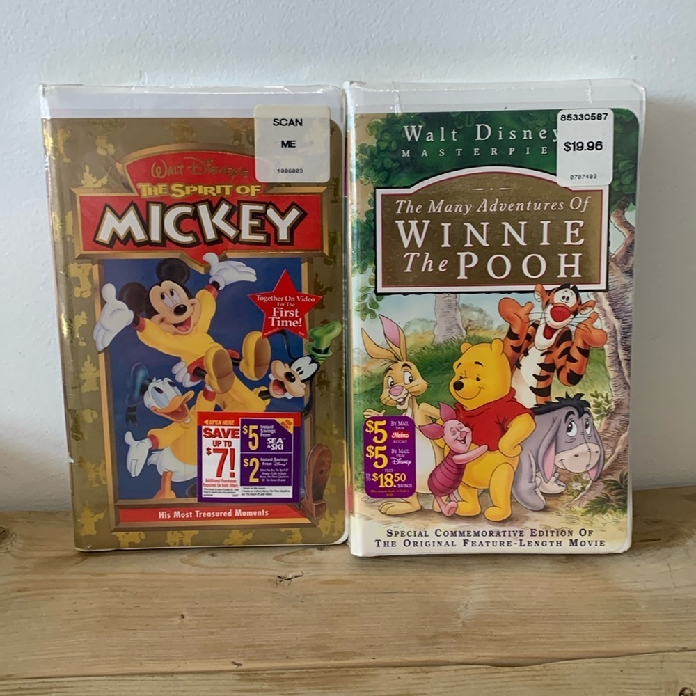2 NWT Vintage Sealed Disney VHS Tapes Winnie the Pooh and The Spirit Of Mickey